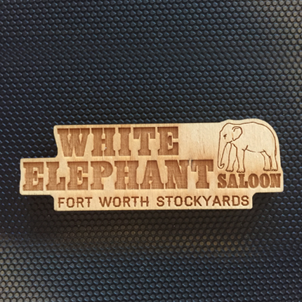 White Elephant Saloon official Wooden Magnet